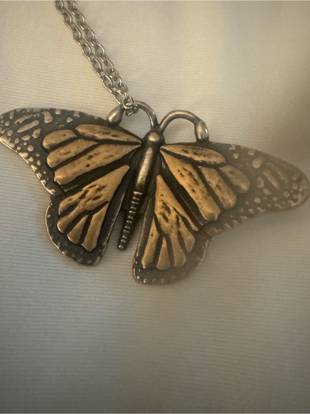 James Avery Two-Tone Butterfly Pendant with 18” chain